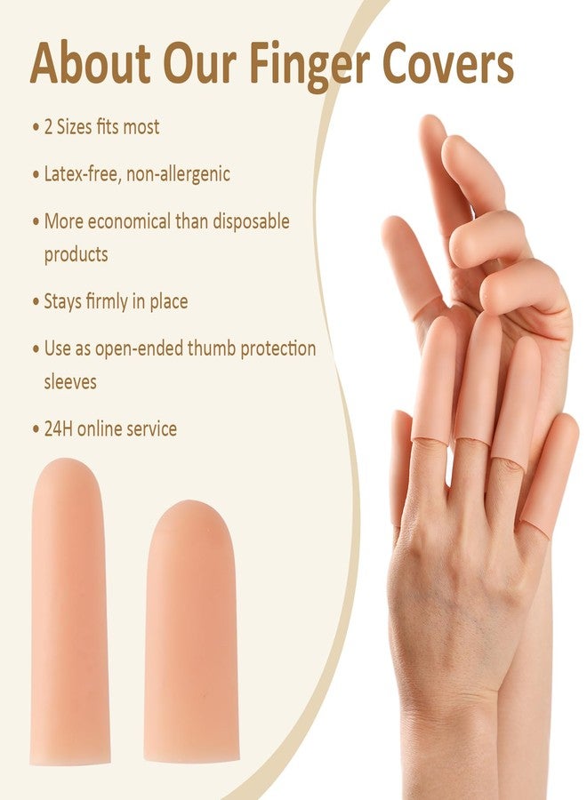 YIVCKOM Gel Finger Cots, Silicone Finger Protectors, Fingertip Bandages Band-aids for Dry Skin, Cracked Fingertip Treatment,Thumb Protector Covers for Hand Eczema Finger Arthritis (20pcs) - Image 5